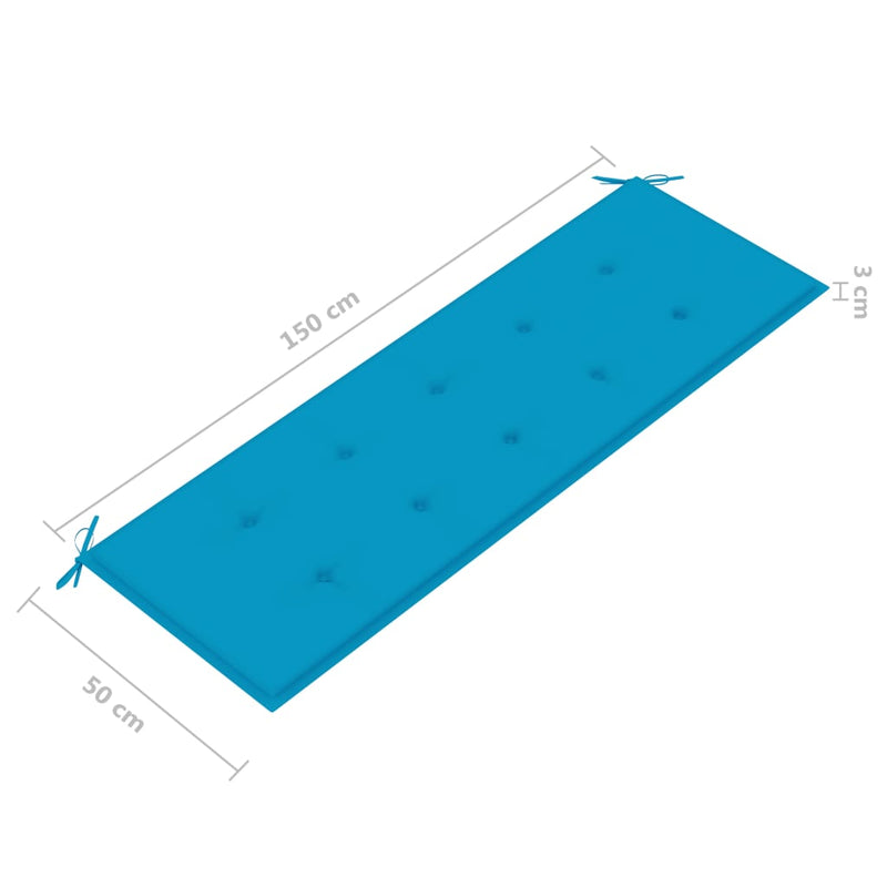 vidaXL tömör tíkfa rakásolható kerti pad párnával 159 cm