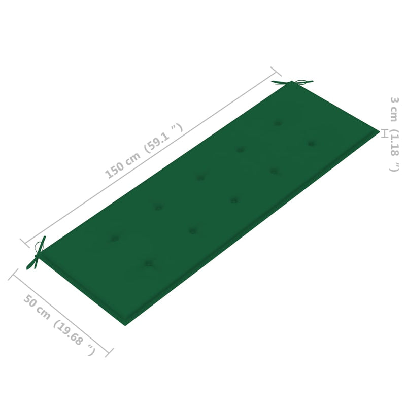 vidaXL tömör tíkfa rakásolható kerti pad párnával 159 cm