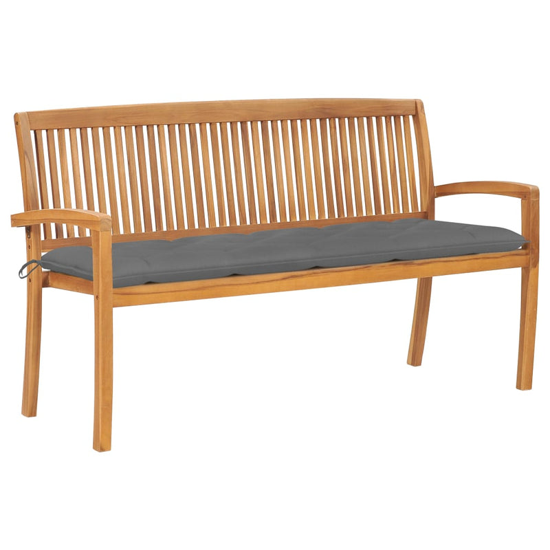 vidaXL tömör tíkfa rakásolható kerti pad párnával 159 cm