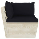 vidaXL impregnált lucfenyő kerti raklap sarokkanapé párnákkal