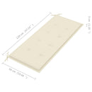 vidaXL tömör akácfa kerti pad párnával 120 cm
