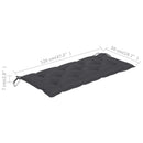 vidaXL tömör akácfa kerti pad párnával 120 cm