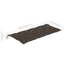 vidaXL tömör akácfa kerti pad párnával 120 cm