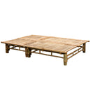 vidaXL kétszemélyes bambusz napozóágy párnákkal