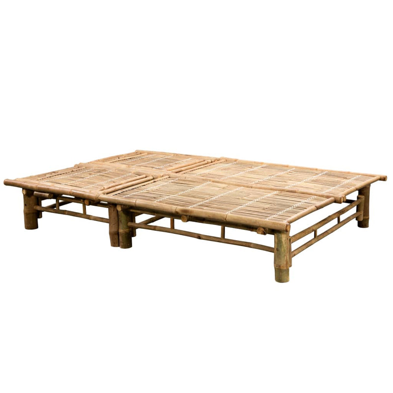 vidaXL kétszemélyes bambusz napozóágy párnákkal