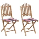 vidaXL 2 db összecsukható bambusz kerti szék párnával