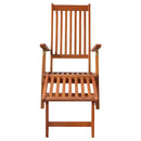 vidaXL tömör akácfa kültéri napozószék lábtartóval és párnával