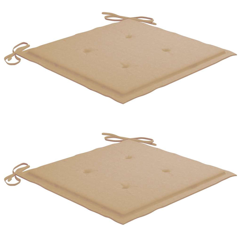 vidaXL 2 db tömör akácfa kültéri étkezőszék párnával