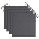 vidaXL 3 db tömör akácfa kültéri étkezőszék párnával