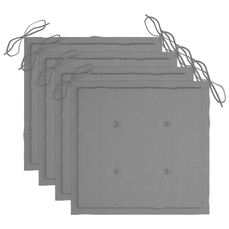 vidaXL 3 db tömör akácfa kültéri étkezőszék párnával