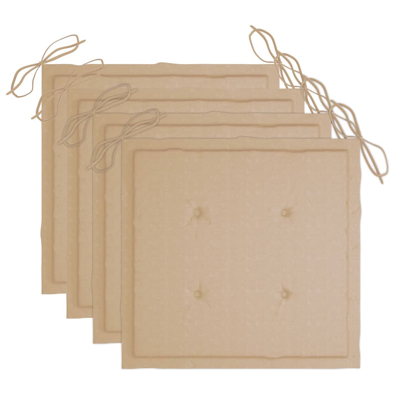 vidaXL 3 db tömör akácfa kültéri étkezőszék párnával