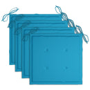 vidaXL 3 db tömör akácfa kültéri étkezőszék párnával