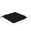 vidaXL 3 darab tömör akácfa kültéri étkezőszék párnával