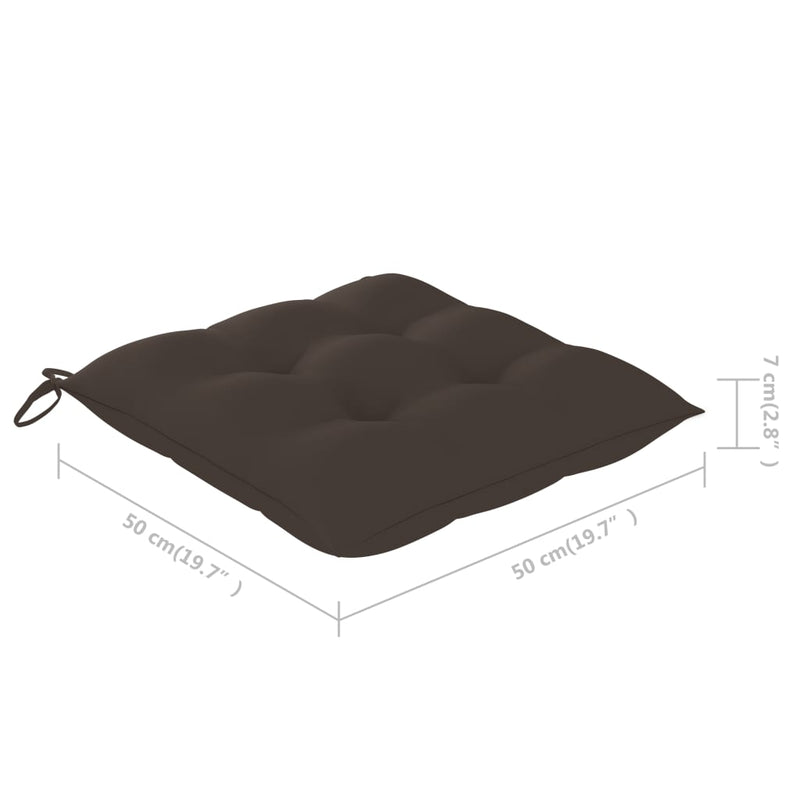 vidaXL 3 darab tömör akácfa kültéri étkezőszék párnával