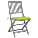 vidaXL 4 db összecsukható tömör akácfa kültéri szék párnával