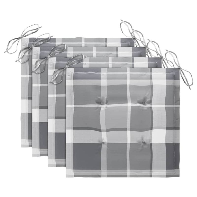 vidaXL 4 db összecsukható tömör akácfa kültéri szék párnával