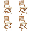 vidaXL 4 db összecsukható tömör akácfa kerti szék párnákkal