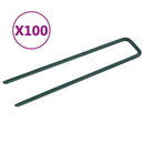 vidaXL 100 db U-alakú vas műfű rögzítő tüske