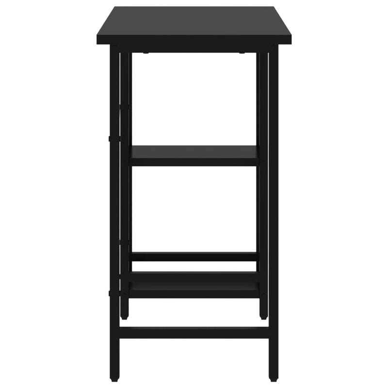 vidaXL fekete MDF és fém számítógépasztal 80 x 40 x 72 cm