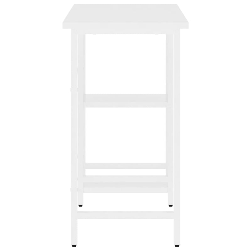 vidaXL fehér MDF és fém számítógépasztal 80 x 40 x 72 cm