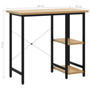 vidaXL fekete-tölgyszínű MDF és fém számítógépasztal 80 x 40 x 72 cm