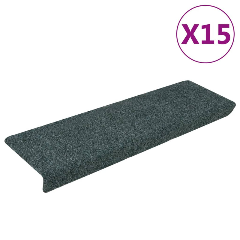 vidaXL 15 db tűvel lyuggatott barna szövet lépcsőszőnyeg 65x21x4 cm