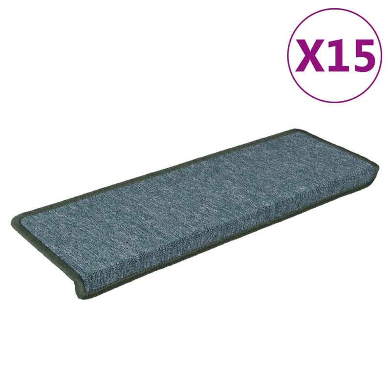 vidaXL 15 db zöld lépcsőszőnyeg 65x21x4 cm