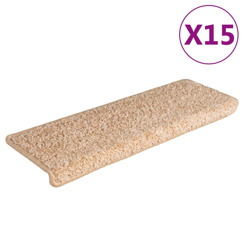 vidaXL 15 db aranyszínű lépcsőszőnyeg 65x21x4 cm