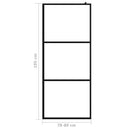 vidaXL fekete zuhanyfal átlátszó ESG üveggel 80 x 195 cm