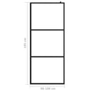 vidaXL fekete zuhanyfal átlátszó ESG üveggel 100 x 195 cm