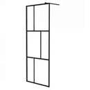 vidaXL fekete zuhanyfal edzett üveggel 80 x 195 cm