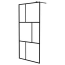 vidaXL fekete zuhanyfal edzett üveggel 100 x 195 cm