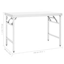 vidaXL rozsdamentes acél összecsukható konyhai munkaasztal 120x60x80cm