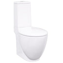 vidaXL fürdőszobai kerek fehér kerámia WC alsó vízelvezetéssel