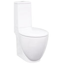 vidaXL fürdőszobai kerek fehér kerámia WC alsó vízelvezetéssel