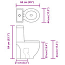 vidaXL fürdőszobai kerek fehér kerámia WC alsó vízelvezetéssel