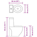 vidaXL fürdőszobai kerek fekete kerámia WC alsó vízelvezetéssel