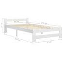 vidaXL fehér tömör fenyőfa ágykeret 90 x 200 cm