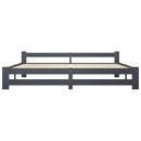 vidaXL sötétszürke tömör fenyőfa ágykeret matrac nélkül 200 x 200 cm