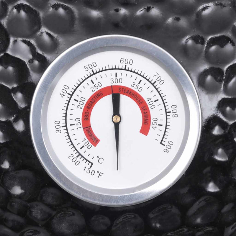 vidaXL fekete kerámia 2 az 1-ben Kamado grillsütő füstölővel 56 cm