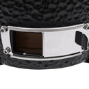 vidaXL fekete kerámia 2 az 1-ben Kamado grillsütő füstölővel 56 cm