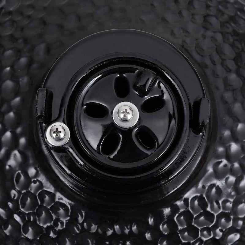 vidaXL fekete kerámia 2 az 1-ben Kamado grillsütő füstölővel 56 cm