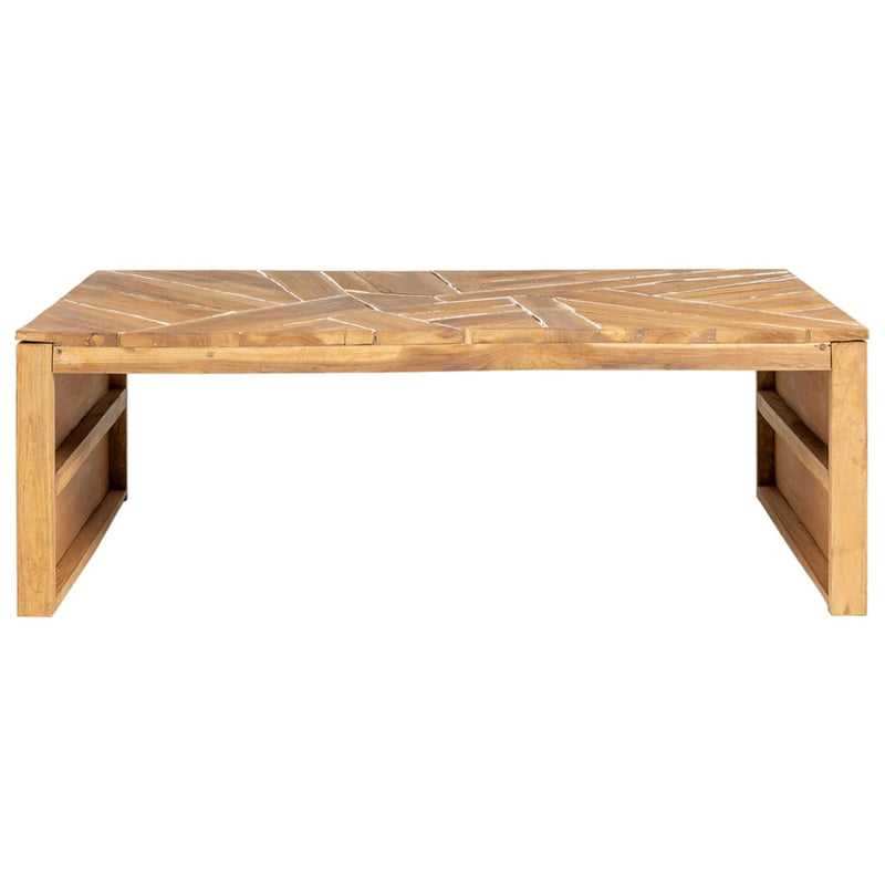 vidaXL eróziós tömör tíkfa dohányzóasztal 110 x 35 x 38 cm