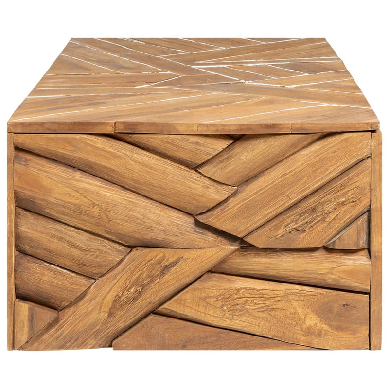 vidaXL eróziós tömör tíkfa dohányzóasztal 110 x 35 x 38 cm