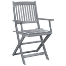 vidaXL 6 db összecsukható tömör akácfa kültéri szék párnákkal