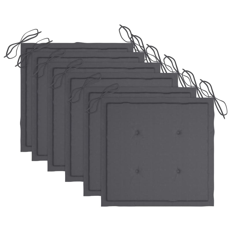 vidaXL 6 db összecsukható tömör akácfa kültéri szék párnákkal