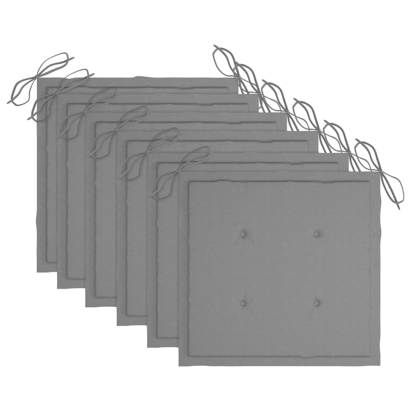 vidaXL 6 db összecsukható tömör akácfa kültéri szék párnákkal