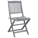 vidaXL 6 db összecsukható tömör akácfa kültéri szék párnákkal