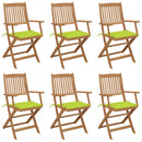 vidaXL 6 db összecsukható tömör akácfa kerti szék párnával