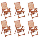 vidaXL 6 db összecsukható tömör akácfa kerti szék